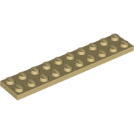 Lego destička 2x10, béžová (383205, 4114063, 4248731, 4249019)
